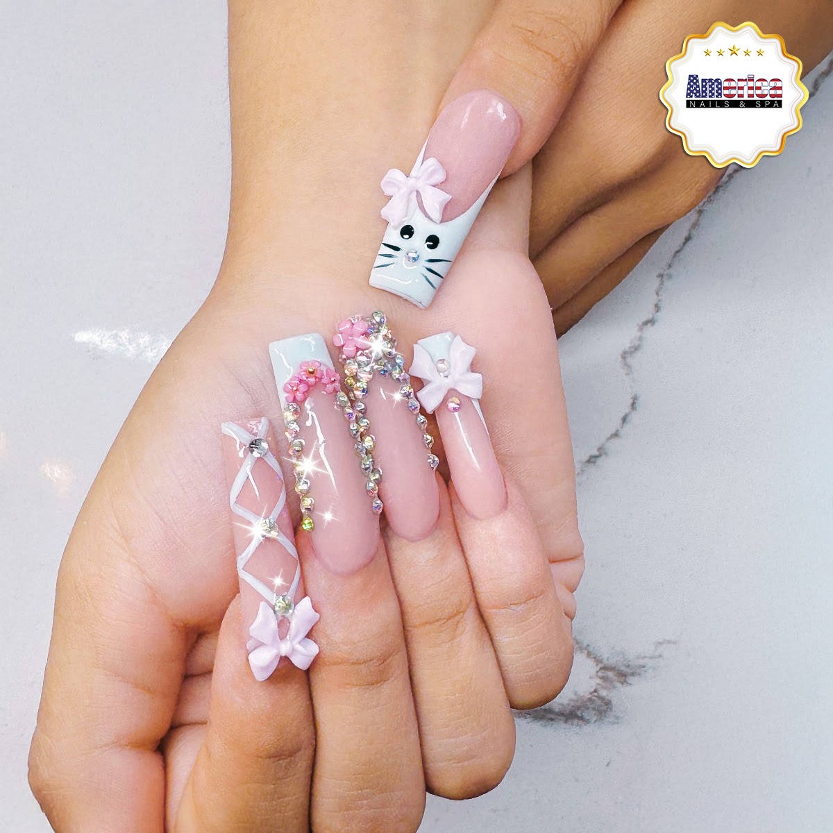 America Nails & Spa nail work in Aurora, Colorado